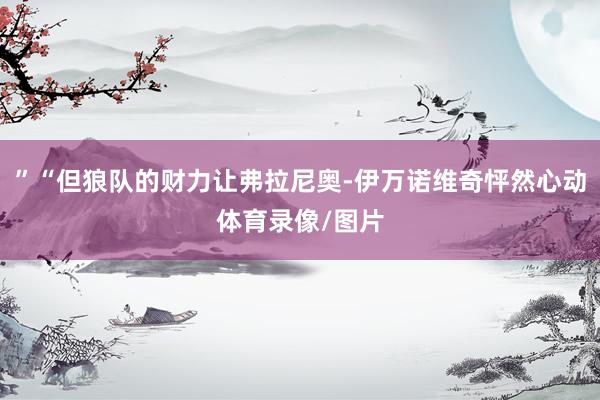 ”“但狼队的财力让弗拉尼奥-伊万诺维奇怦然心动体育录像/图片