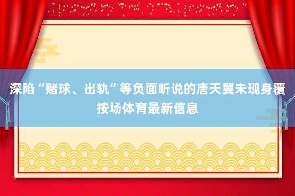 深陷“赌球、出轨”等负面听说的唐天翼未现身覆按场体育最新信息