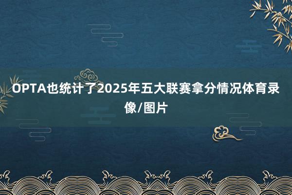 OPTA也统计了2025年五大联赛拿分情况体育录像/图片